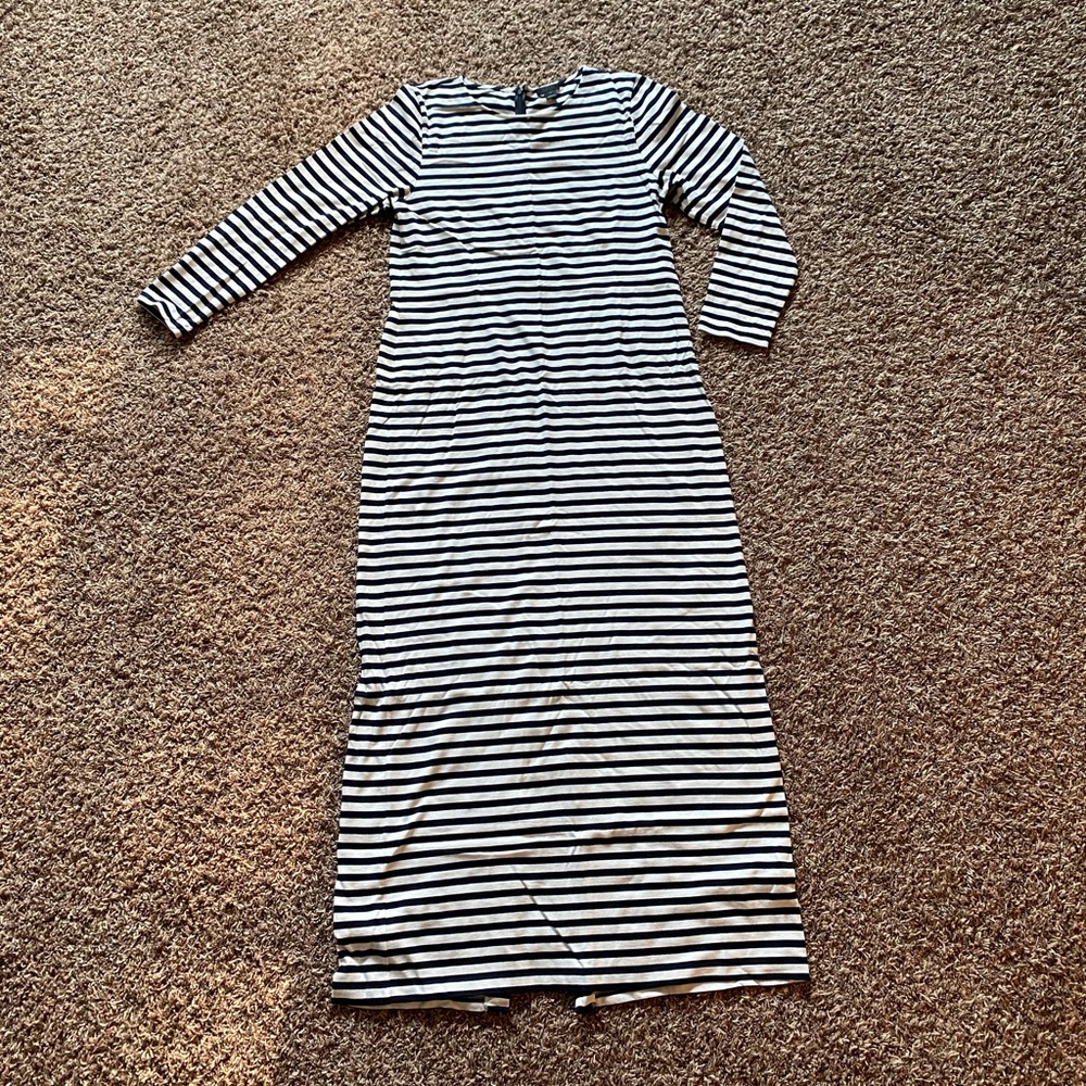 J. Crew Striped Long Sleeve Maxi Dress